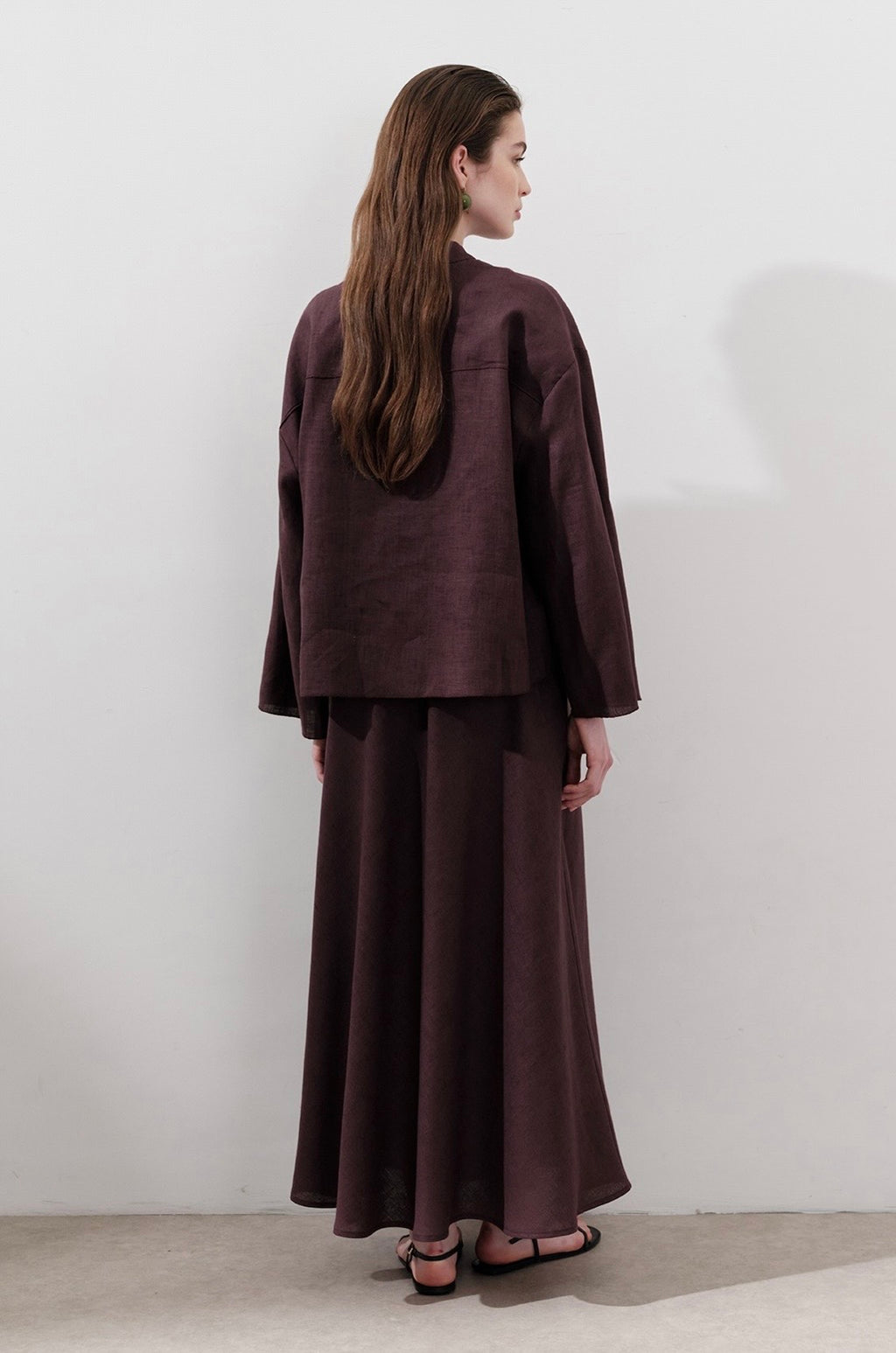MANUKA - Leinen Bluse Bordo