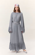 MANUKA - Crush Plissee Kleid Blau