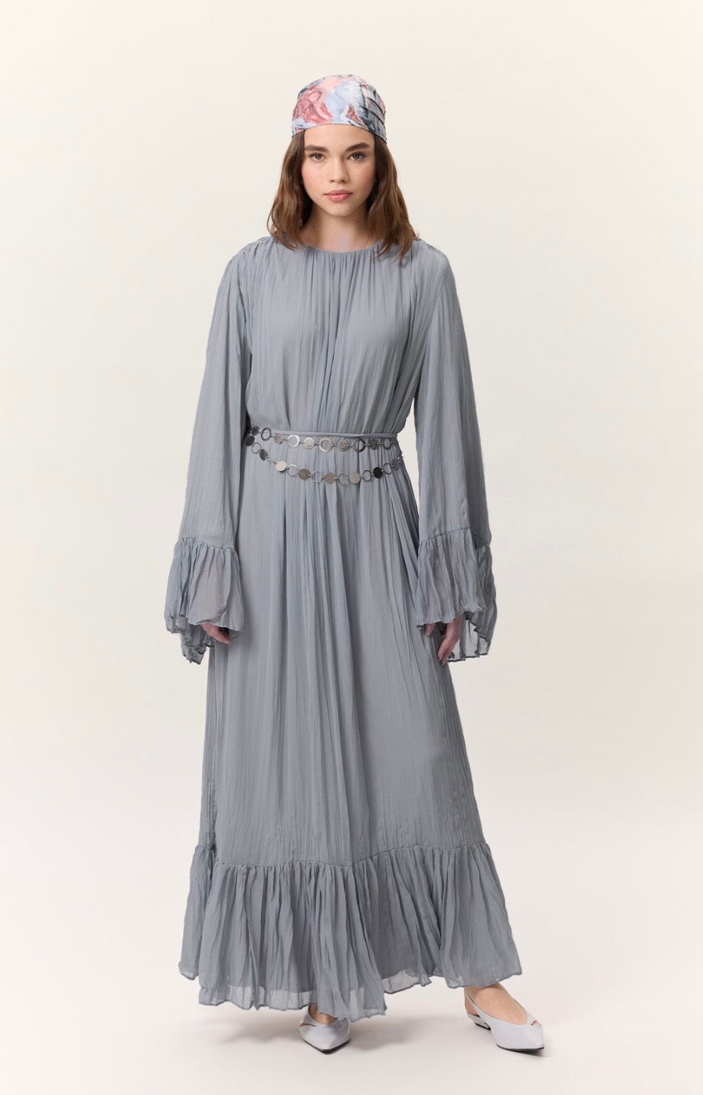 MANUKA - Crush Plissee Kleid Blau