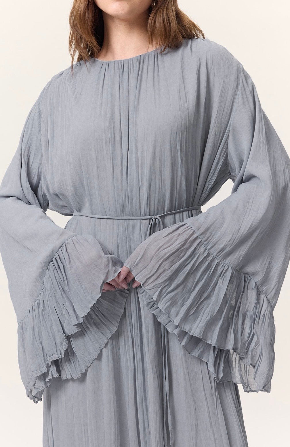 MANUKA - Crush Plissee Kleid Blau