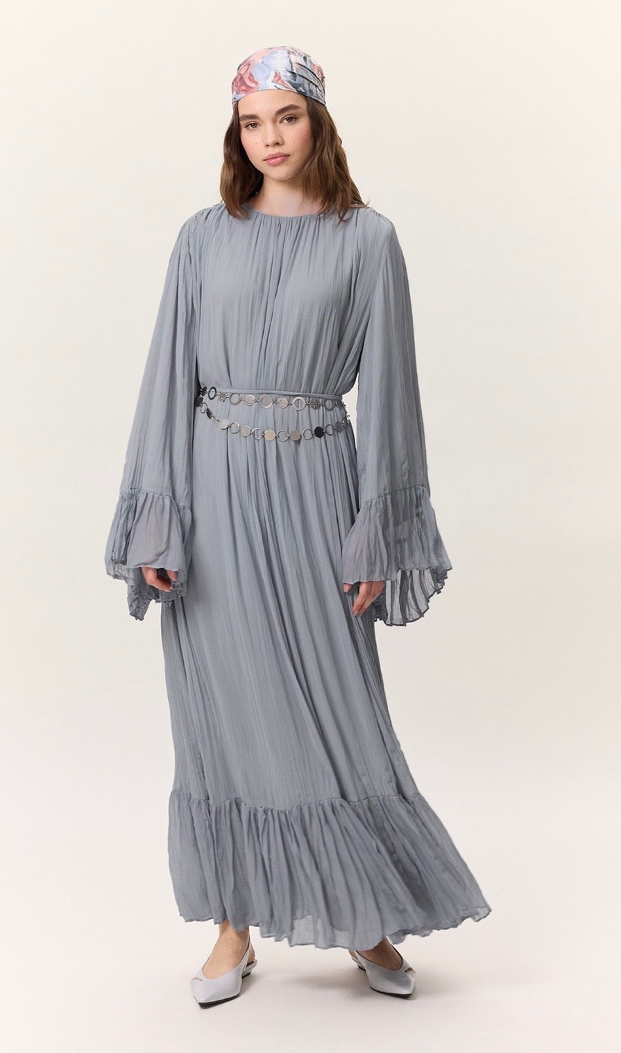 MANUKA - Crush Plissee Kleid Blau