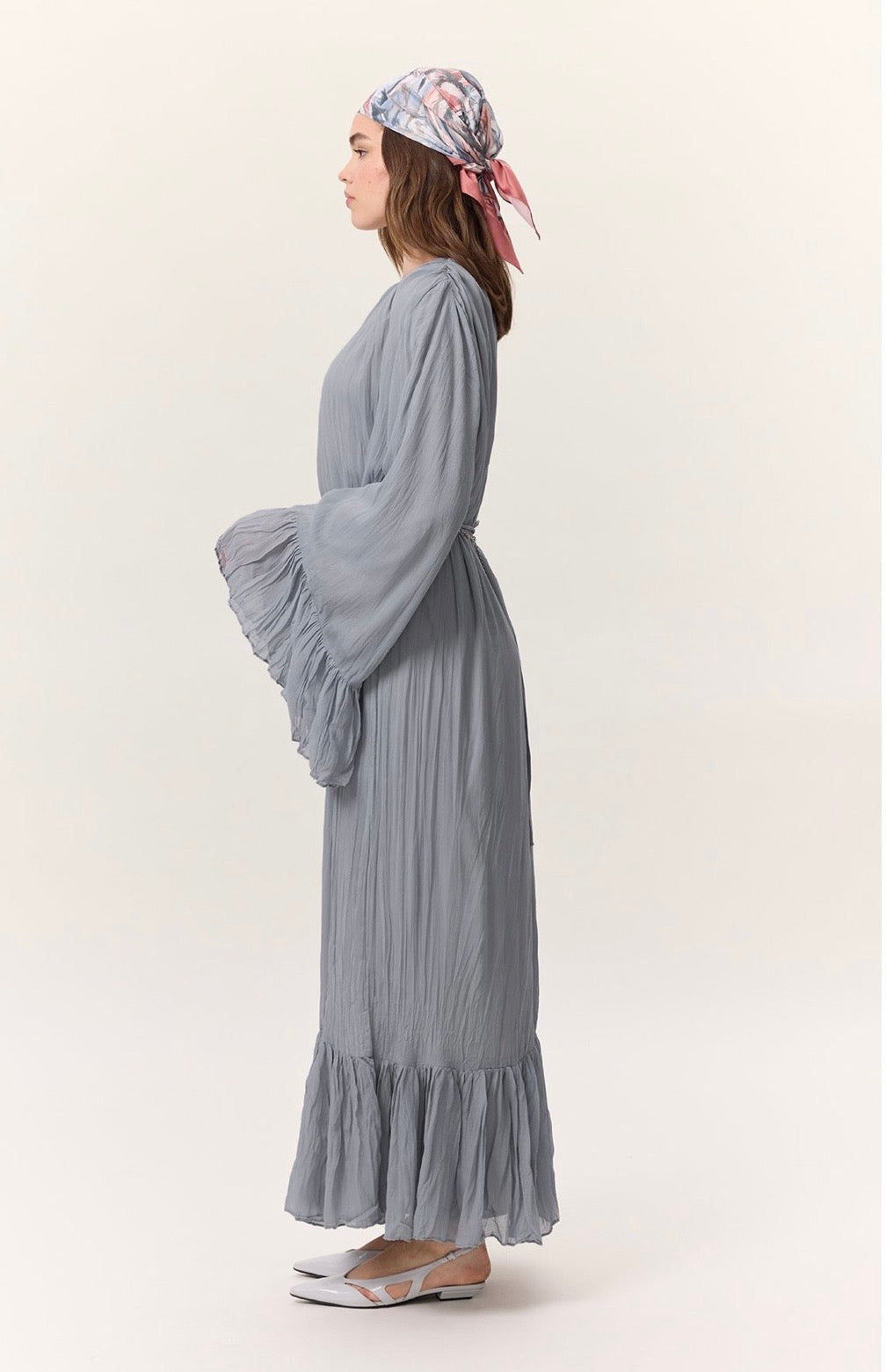 MANUKA - Crush Plissee Kleid Blau