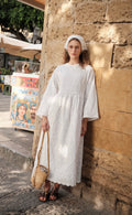 MANUKA - Kleid mit Stickerei Ecru