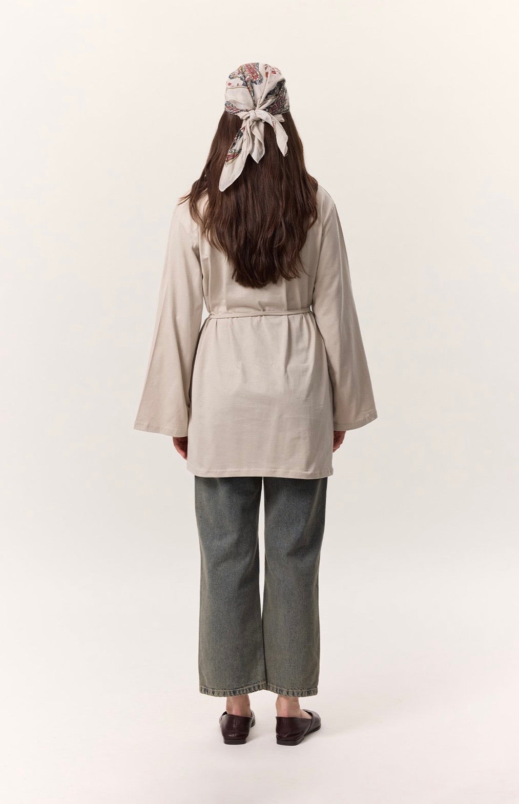 MANUKA - Oversize Shirt mit Bindegürtel Sand
