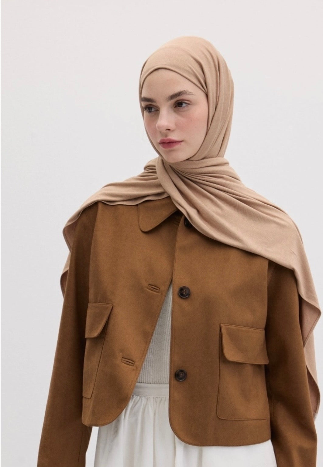 FRESH SCARFS - Bamboo Jersey Haselnuss