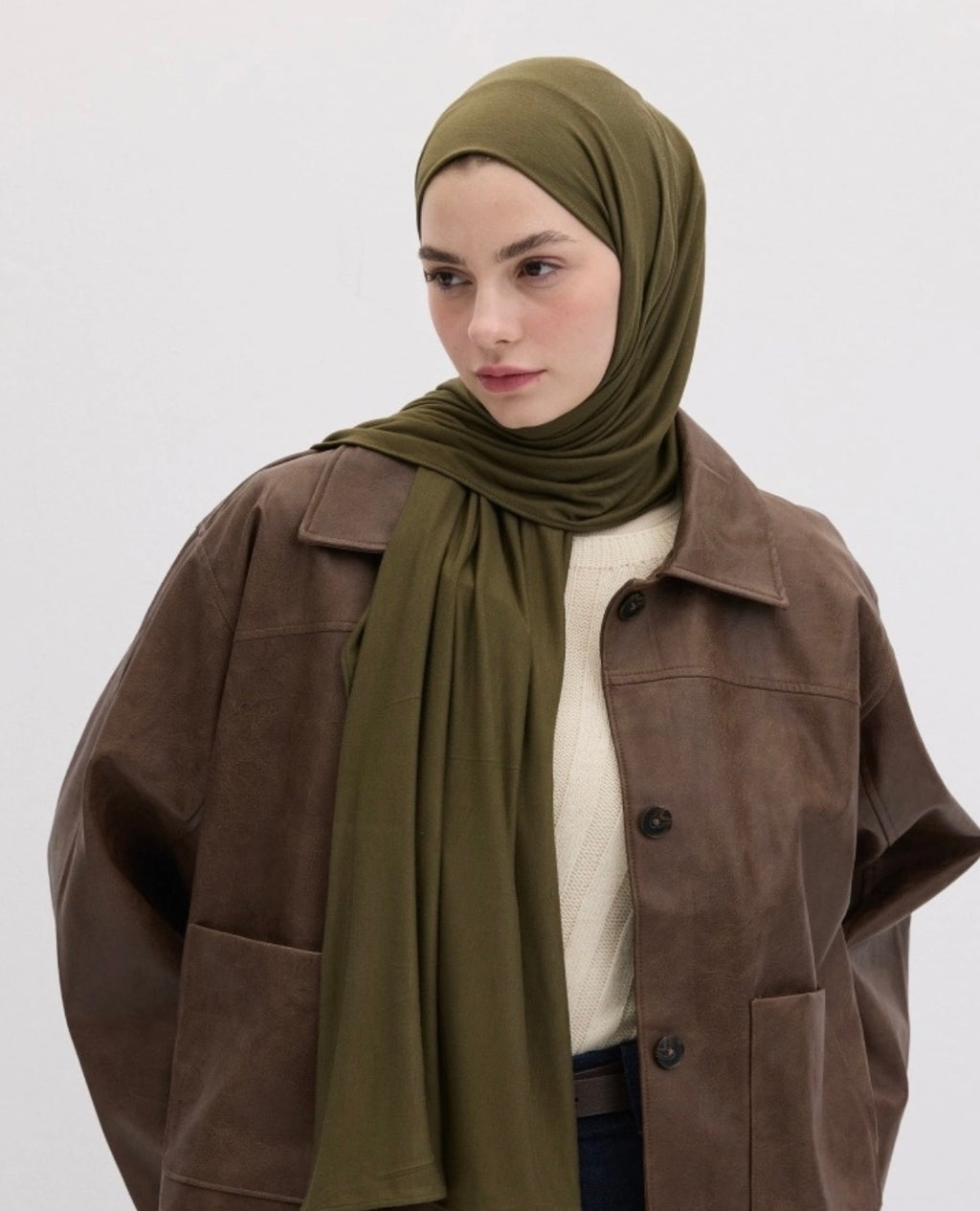 FRESH SCARFS - Bamboo Jersey Haki