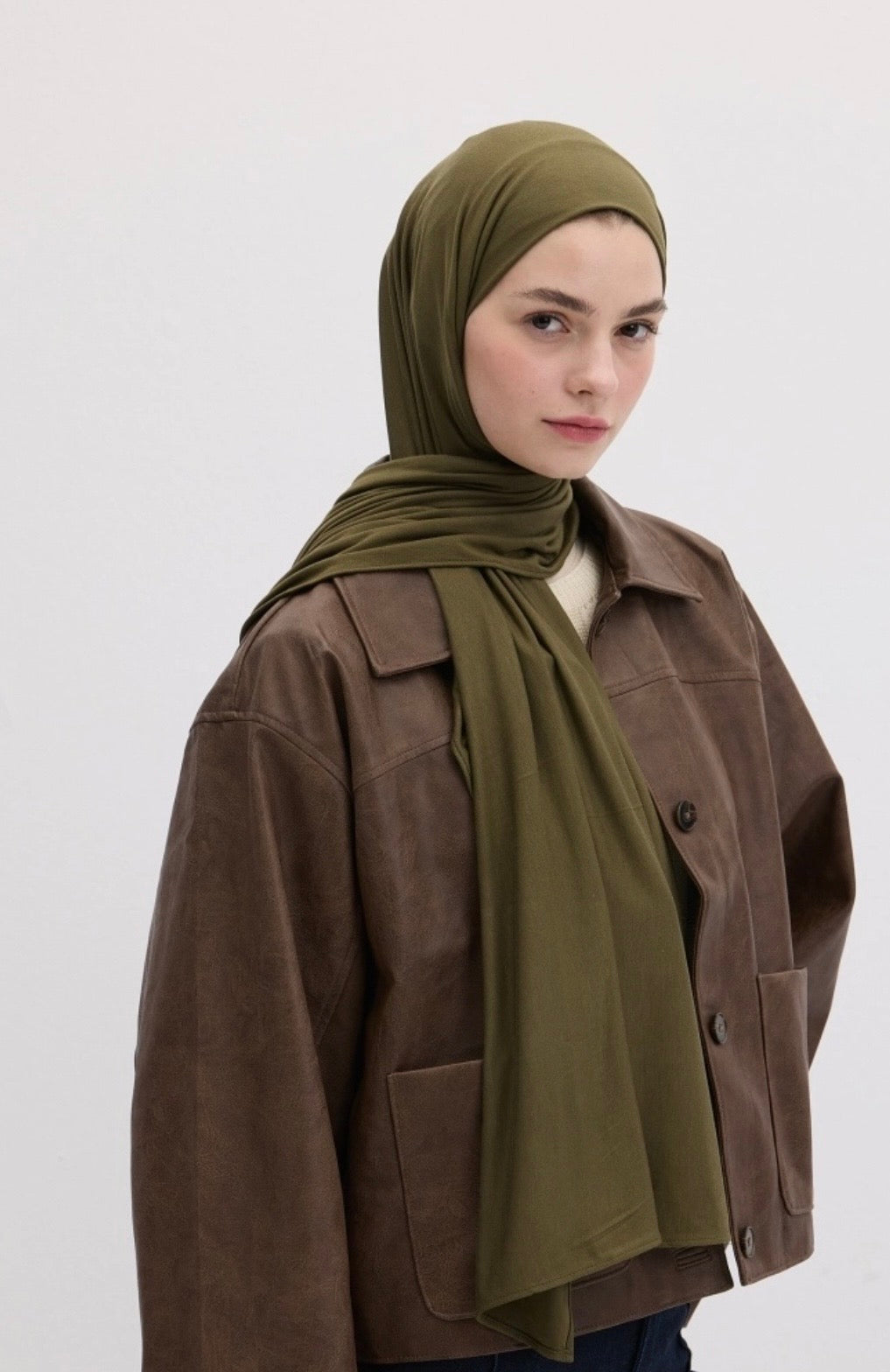 FRESH SCARFS - Bamboo Jersey Haki