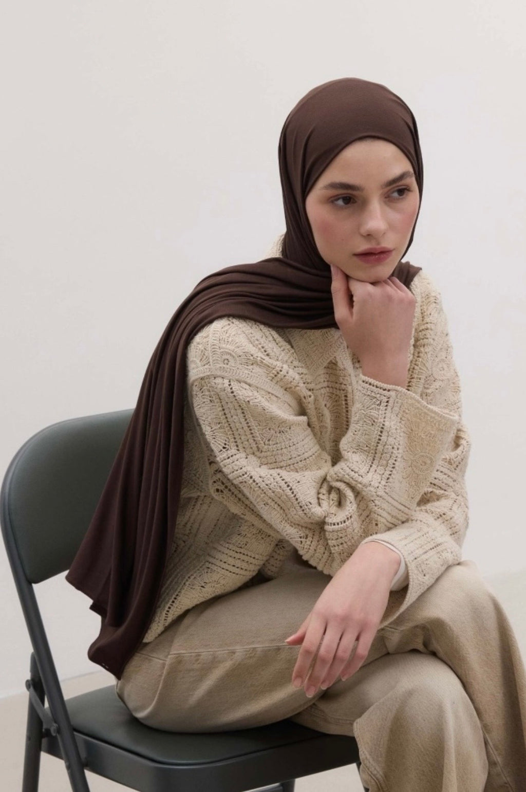 FRESH SCARFS - Bamboo Jersey Dunkelbraun