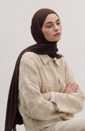 FRESH SCARFS - Bamboo Jersey Dunkelbraun