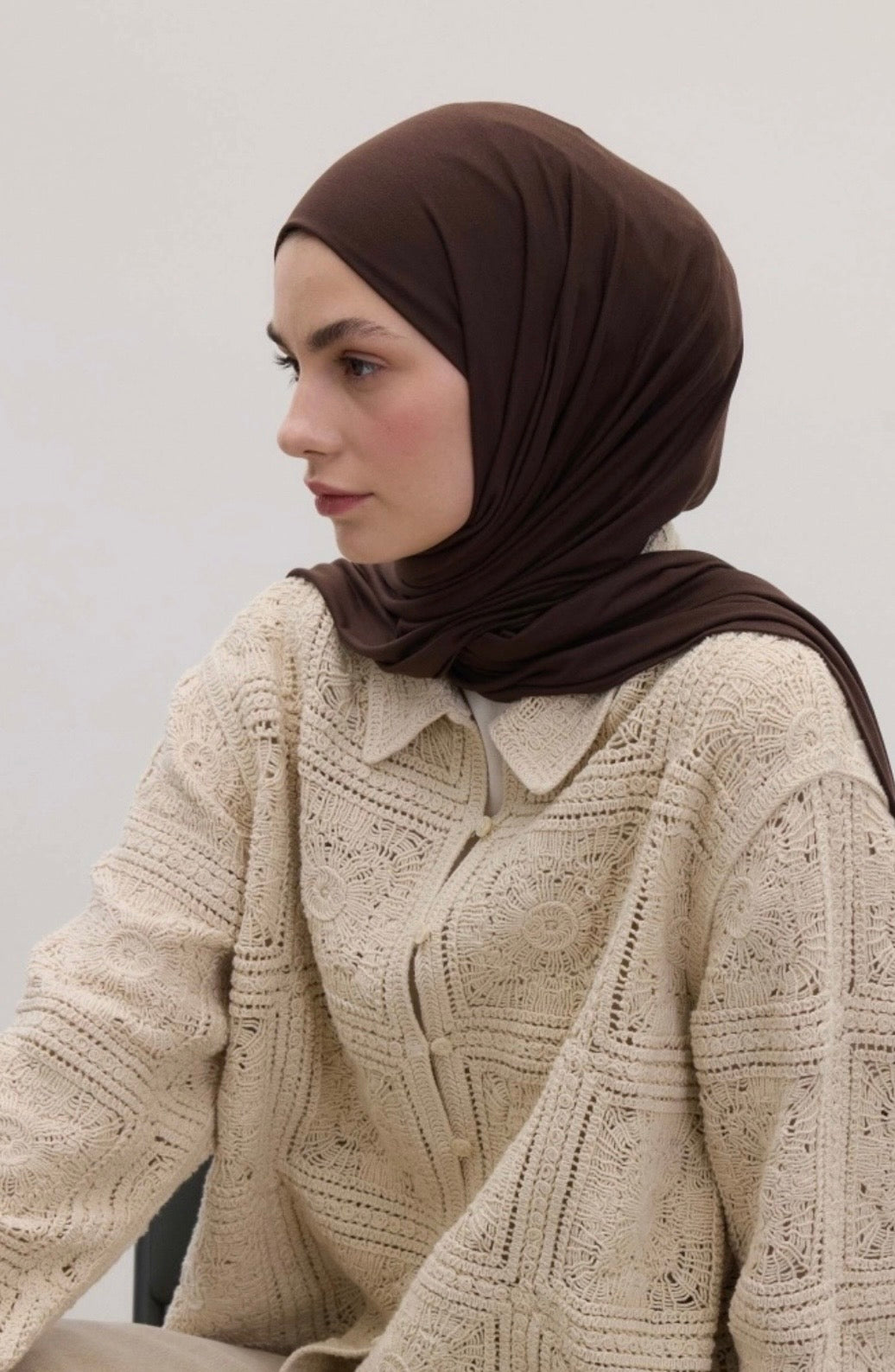 FRESH SCARFS - Bamboo Jersey Dunkelbraun