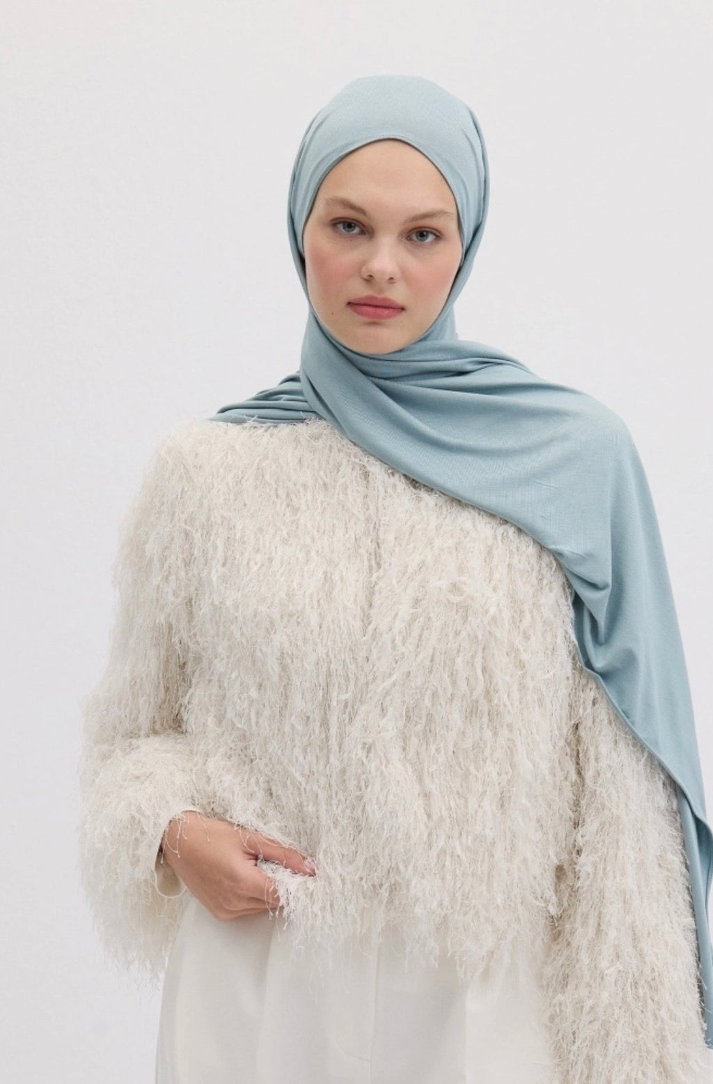 FRESH SCARFS - Bamboo Jersey Himmelblau