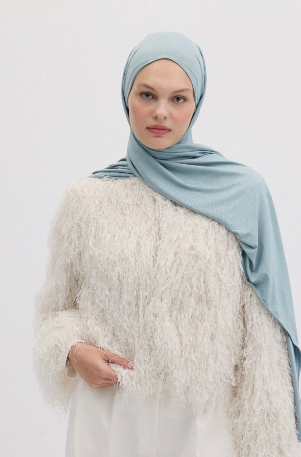 FRESH SCARFS - Bamboo Jersey Himmelblau