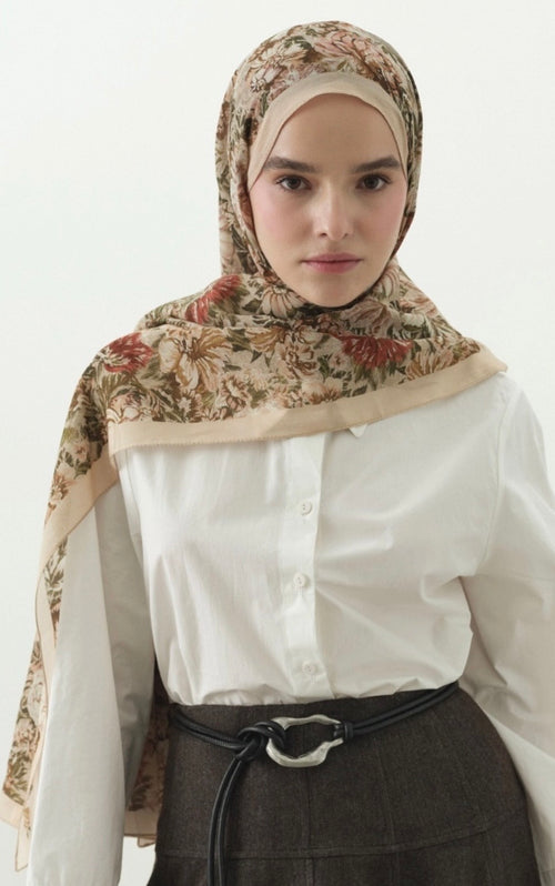 FRESH SCARFS - gemusterter Baumwolle-Viskose Hijab