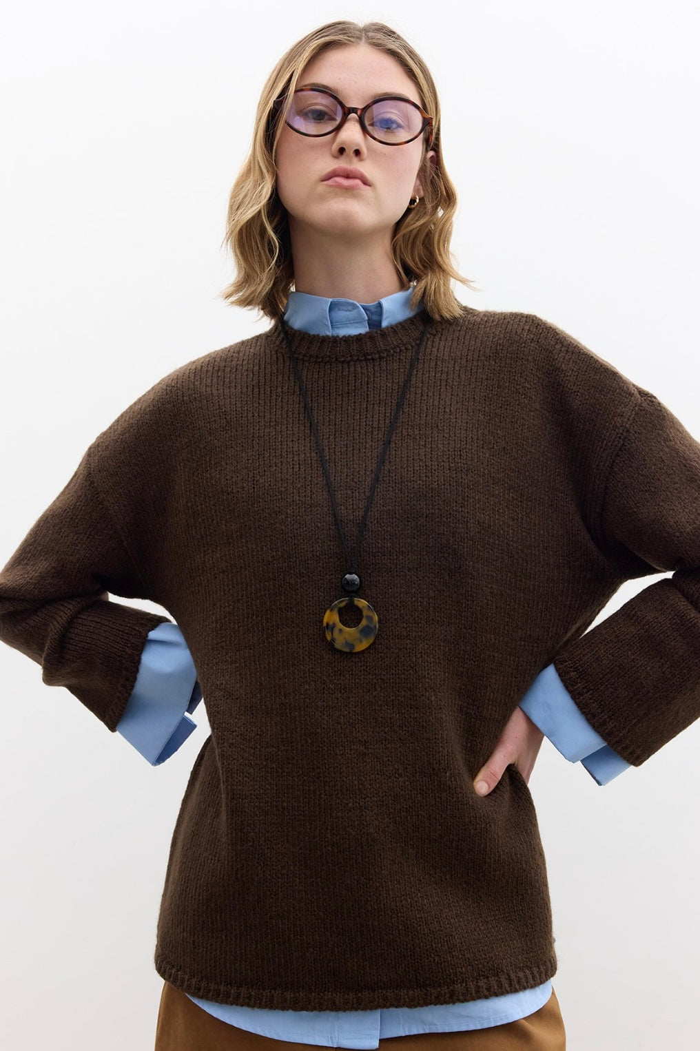 MANUKA - weicher Pullover Dunkelbraun