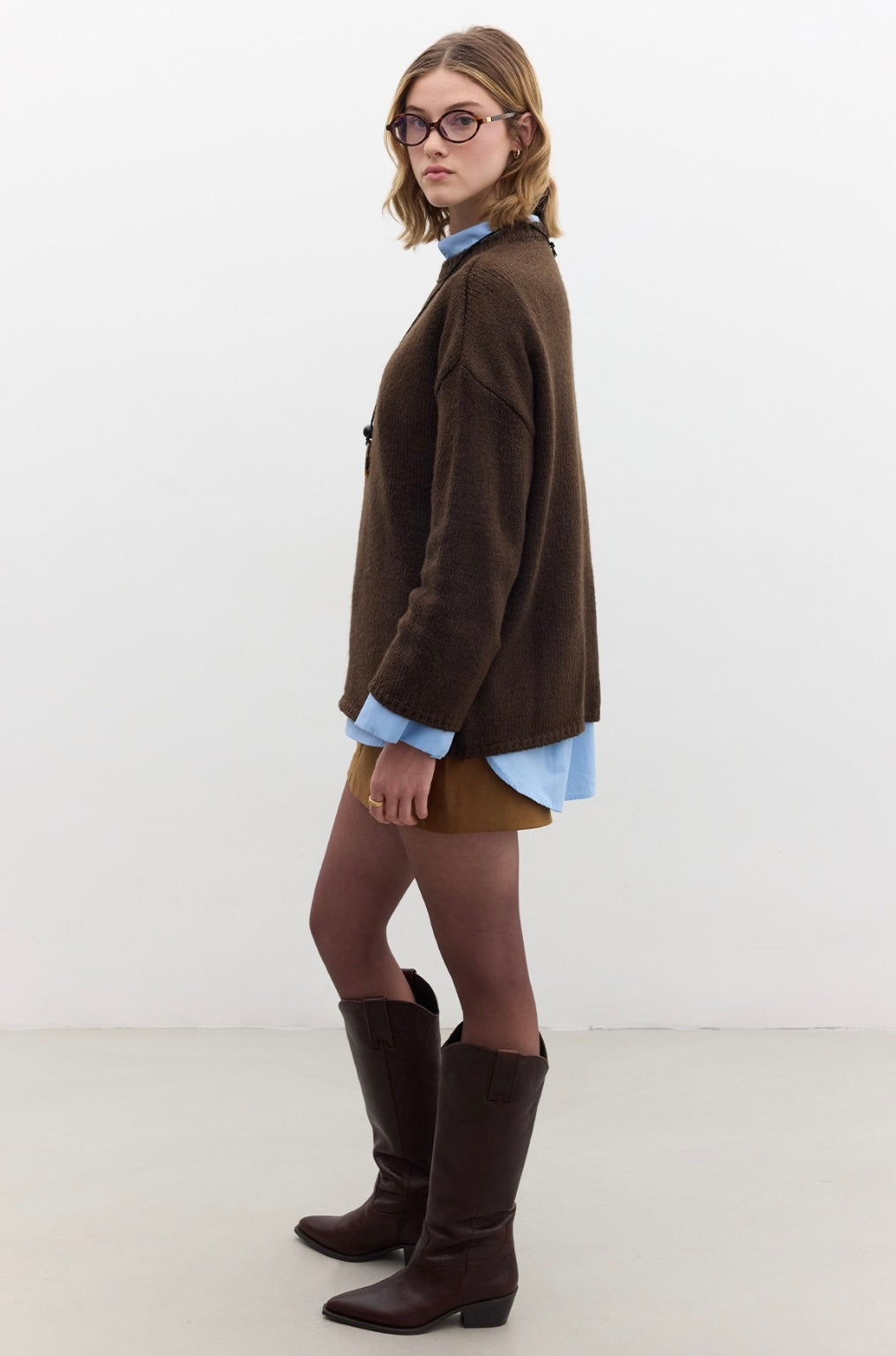 MANUKA - weicher Pullover Dunkelbraun