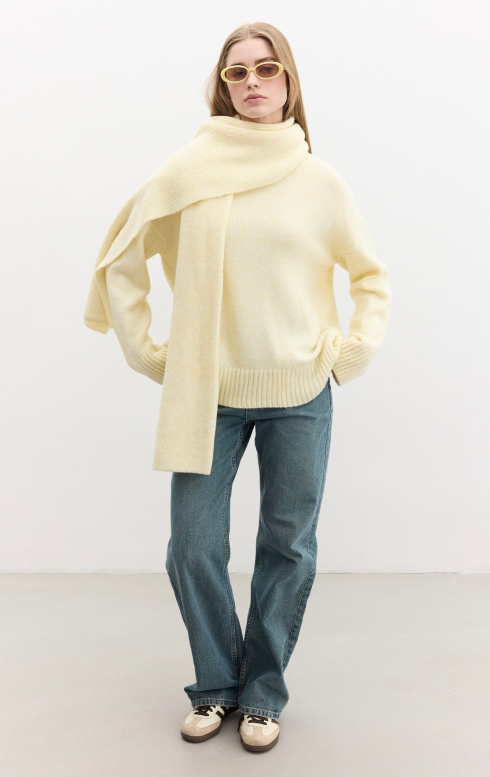 MANUKA - Rollkragen Pullover Softgelb