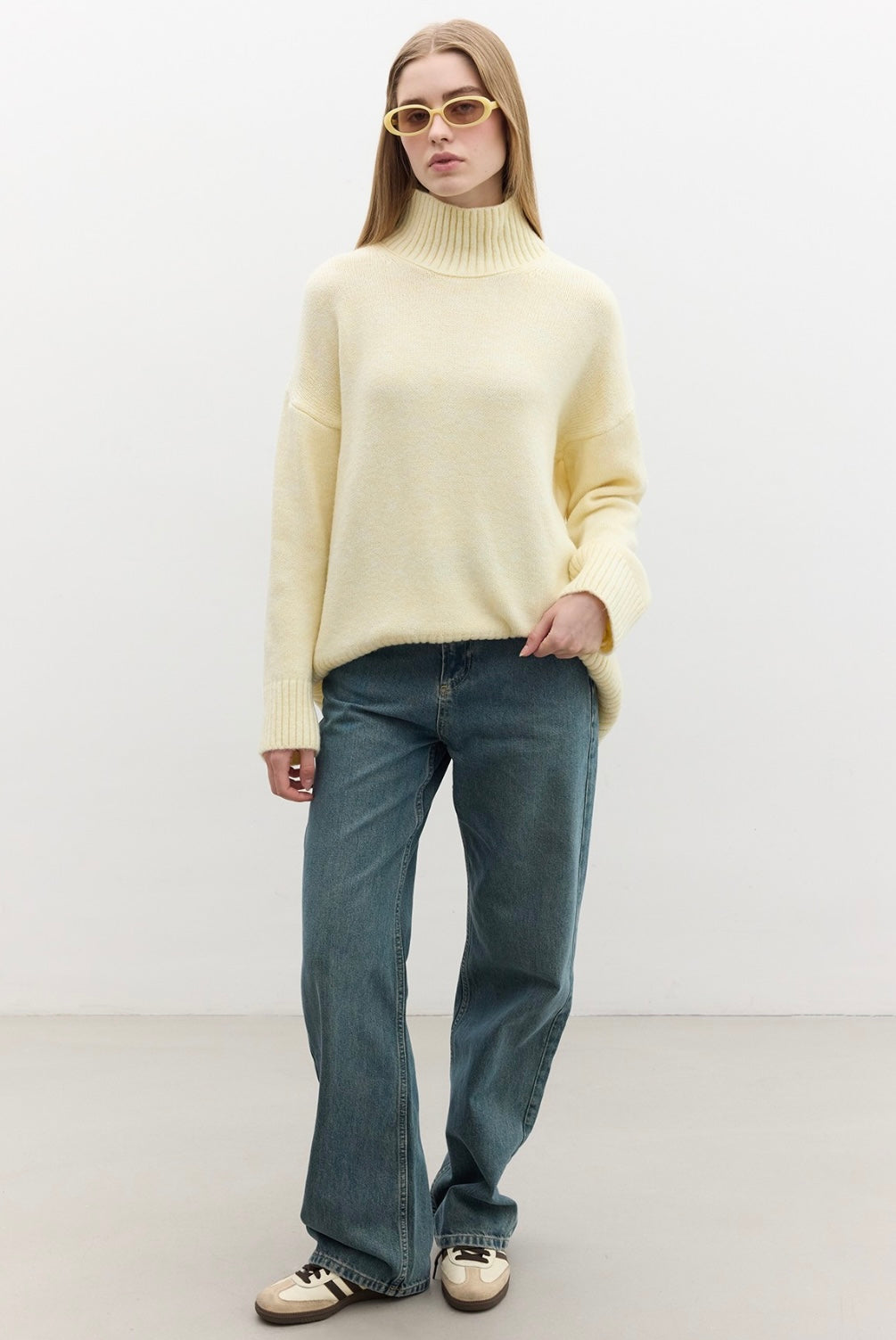 MANUKA - Rollkragen Pullover Softgelb