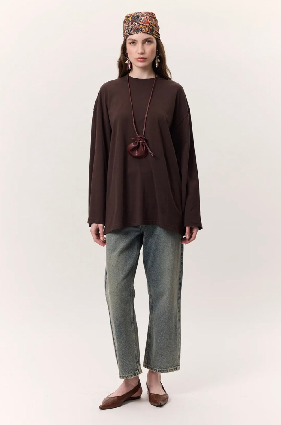 MANUKA - Oversize Shirt Dunkelbraun