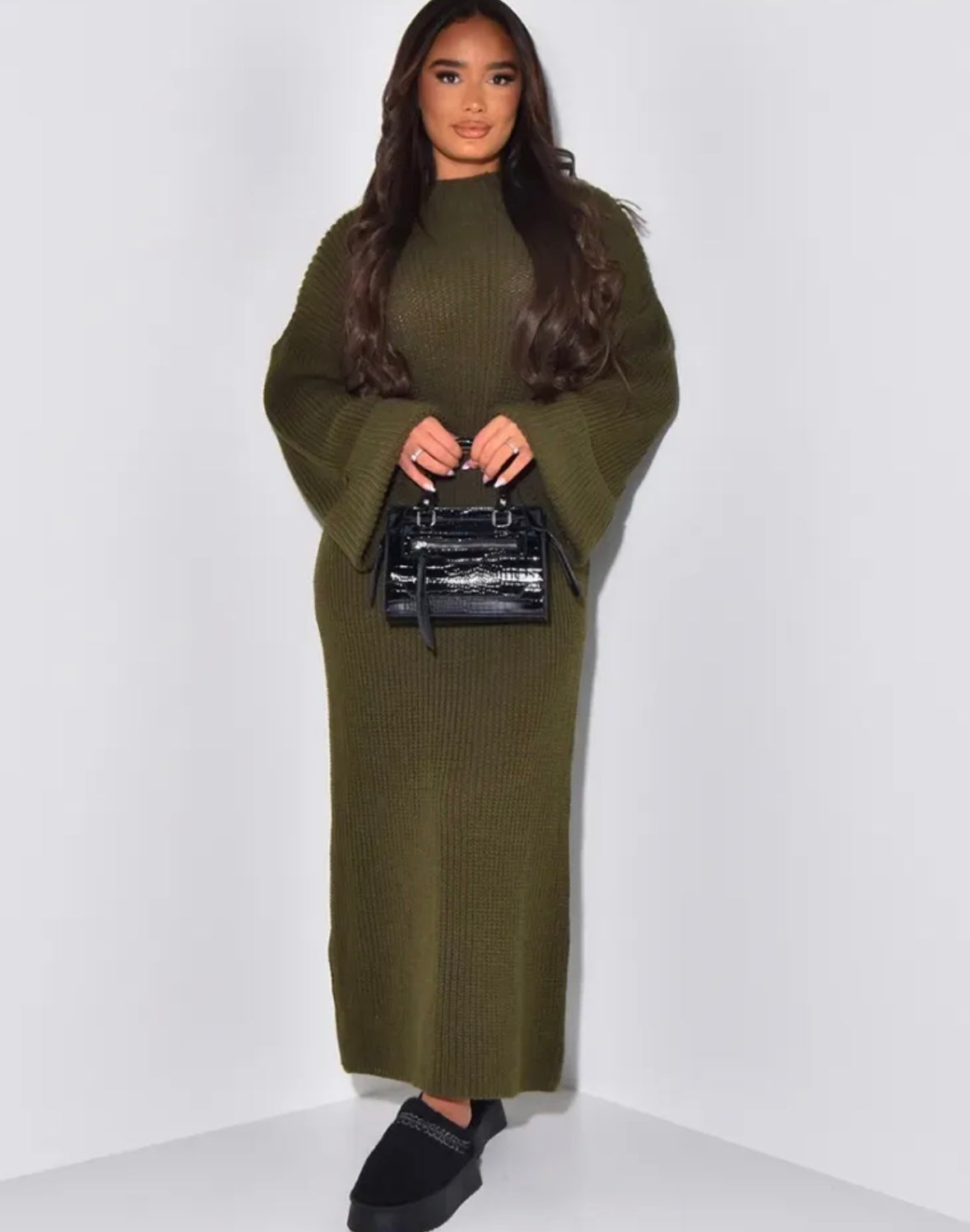 Strickkleid - Khaki