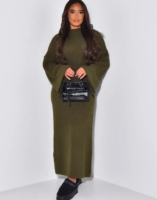 Strickkleid - Khaki