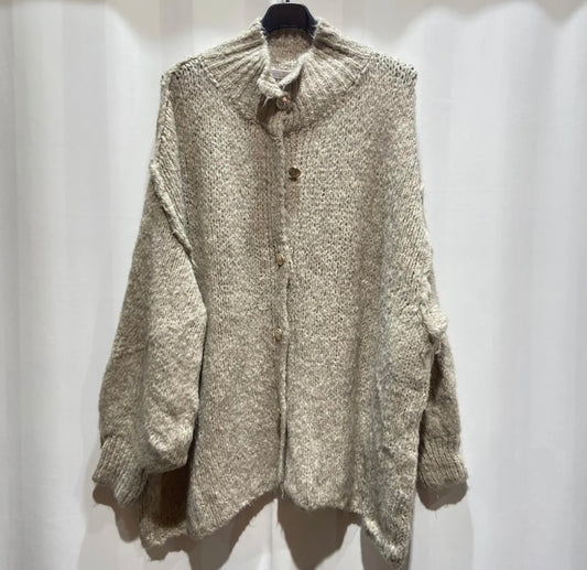Overisze Cardigan - Taupe